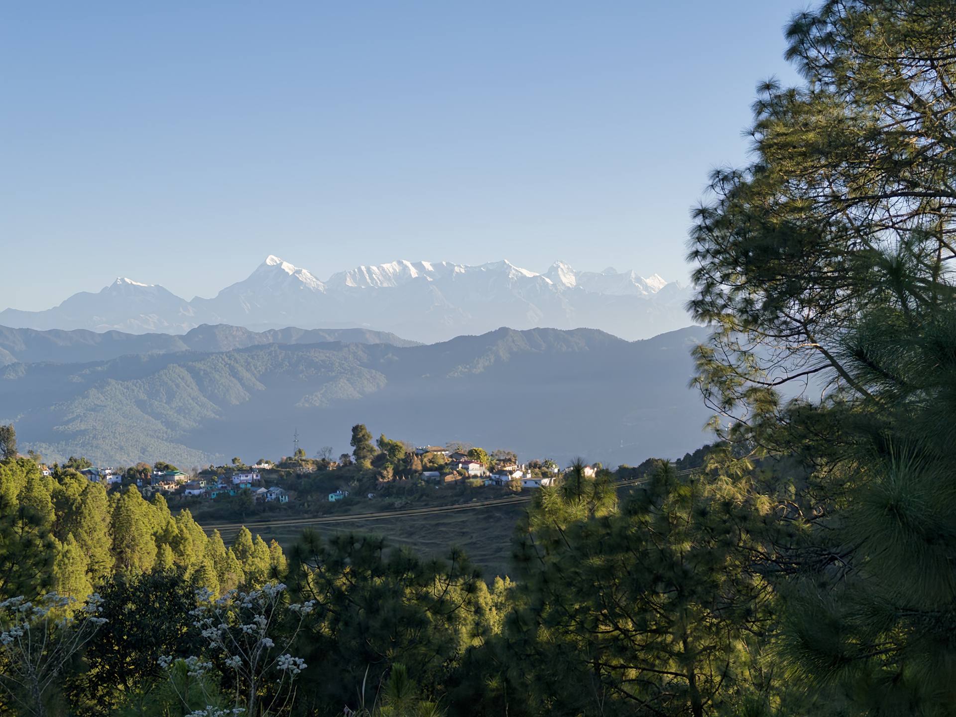 The Himalayan range above Almora